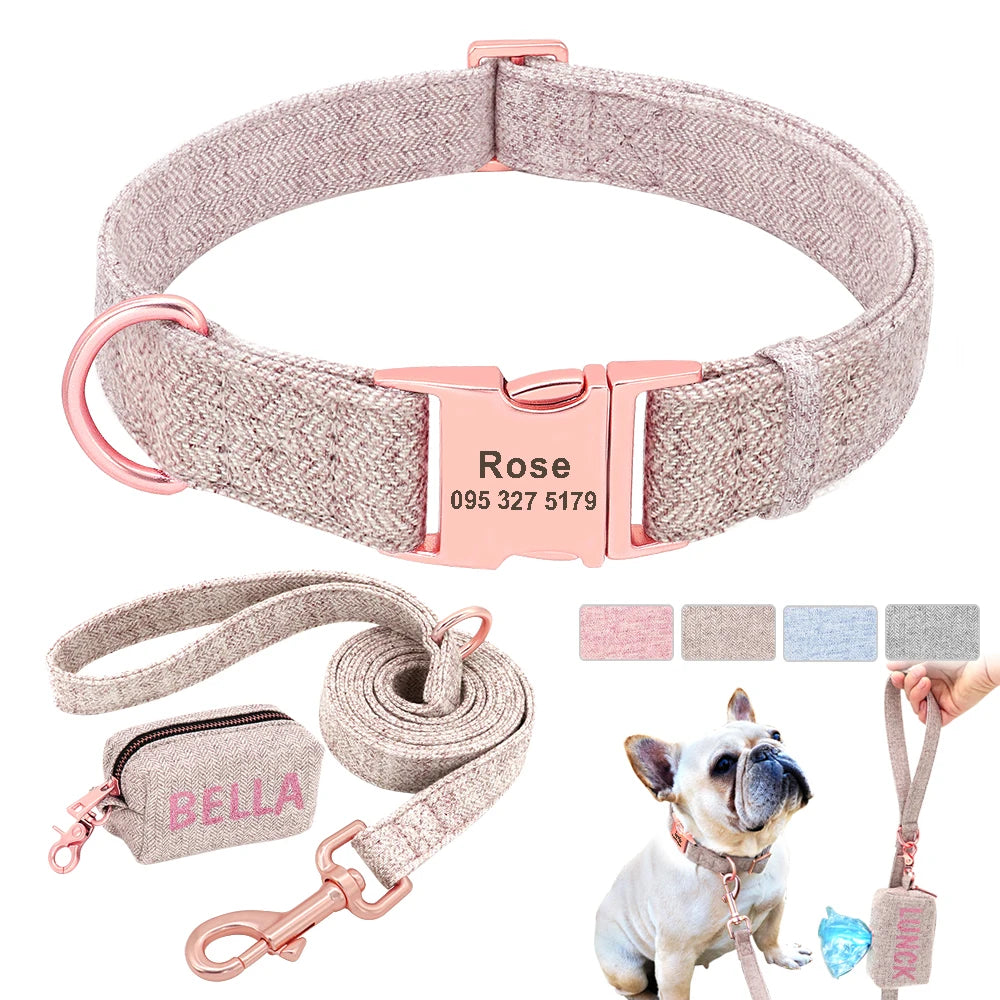 Ensemble de laisse de collier de chien personnalisé Sac pour animaux de compagnie