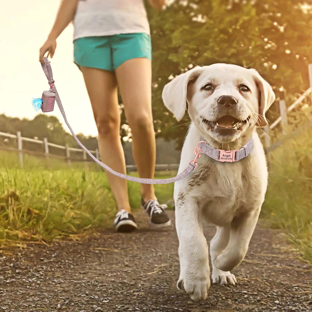 Ensemble de laisse de collier de chien personnalisé Sac pour animaux de compagnie