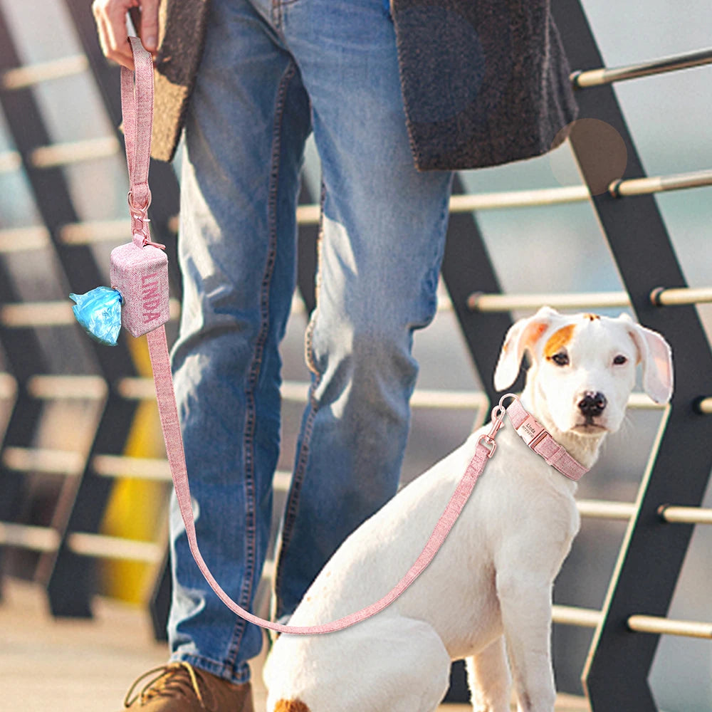 Ensemble de laisse de collier de chien personnalisé Sac pour animaux de compagnie