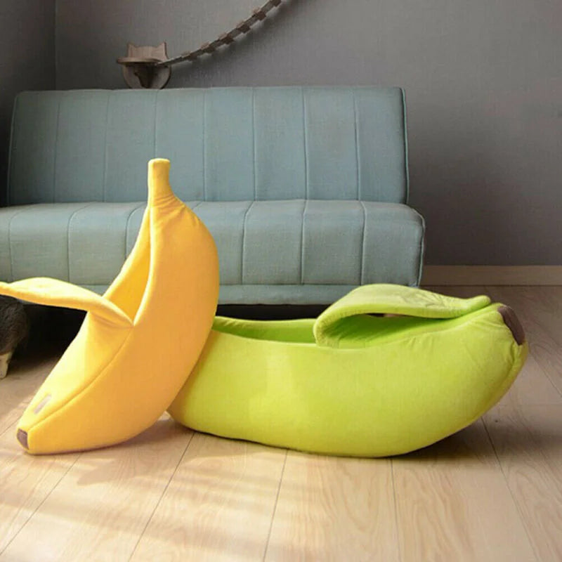 Banane Chat Lit Maison Drôle Mignon Confortable