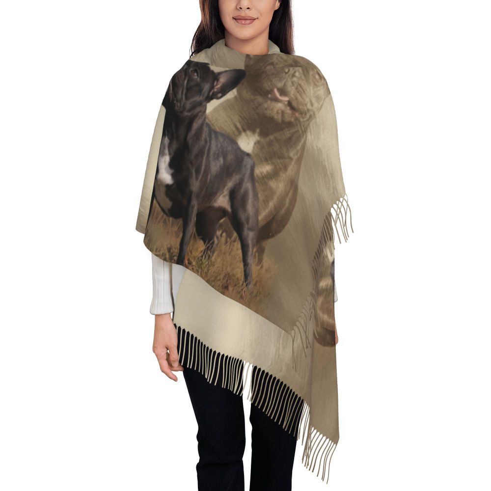 écharpe femmes hommes hiver automne chaud foulards Frenchie chien animal châle Wrap