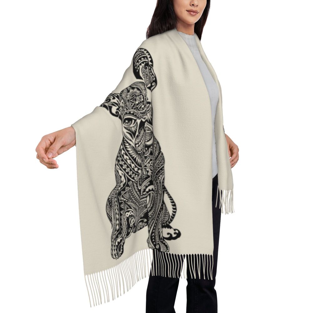 écharpe femmes hommes hiver automne chaud foulards Frenchie chien animal châle Wrap