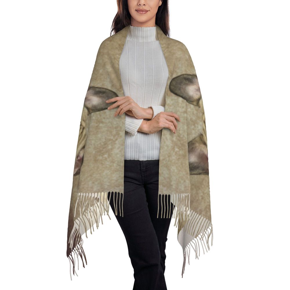 écharpe femmes hommes hiver automne chaud foulards Frenchie chien animal châle Wrap