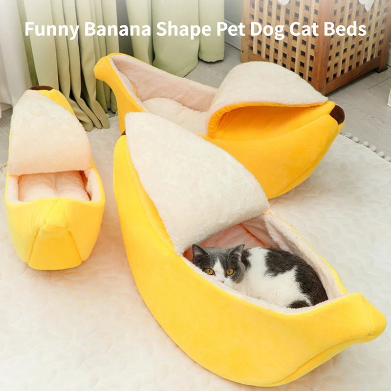 Banane Chat Lit Maison Drôle Mignon Confortable