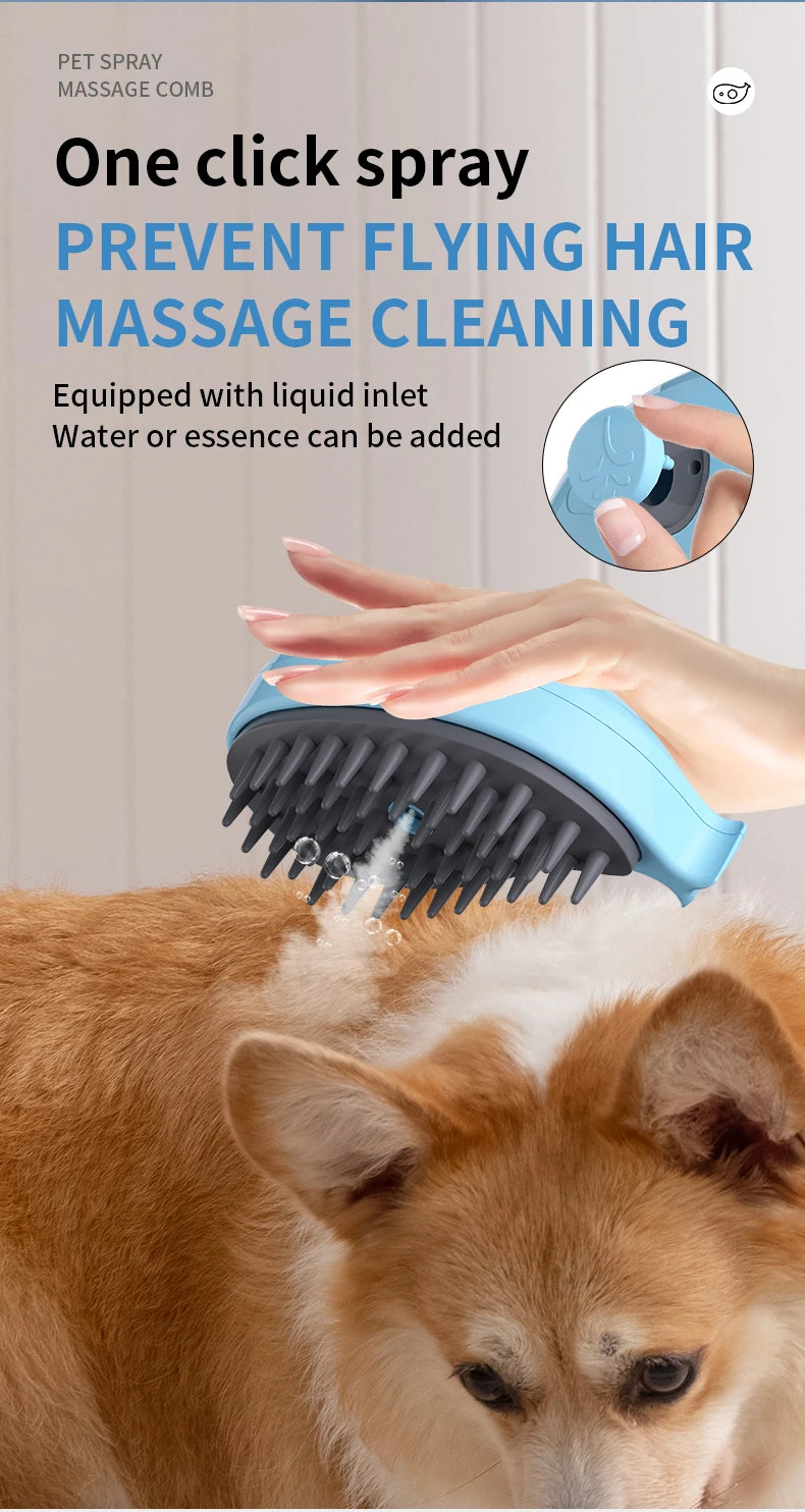 Spray électrique Brosse à poils de chat Brosse pour animaux