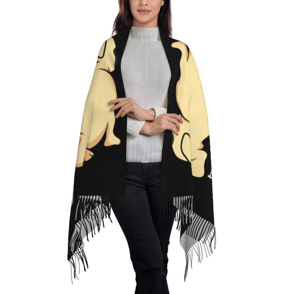 écharpe femmes hommes hiver automne chaud foulards Frenchie chien animal châle Wrap