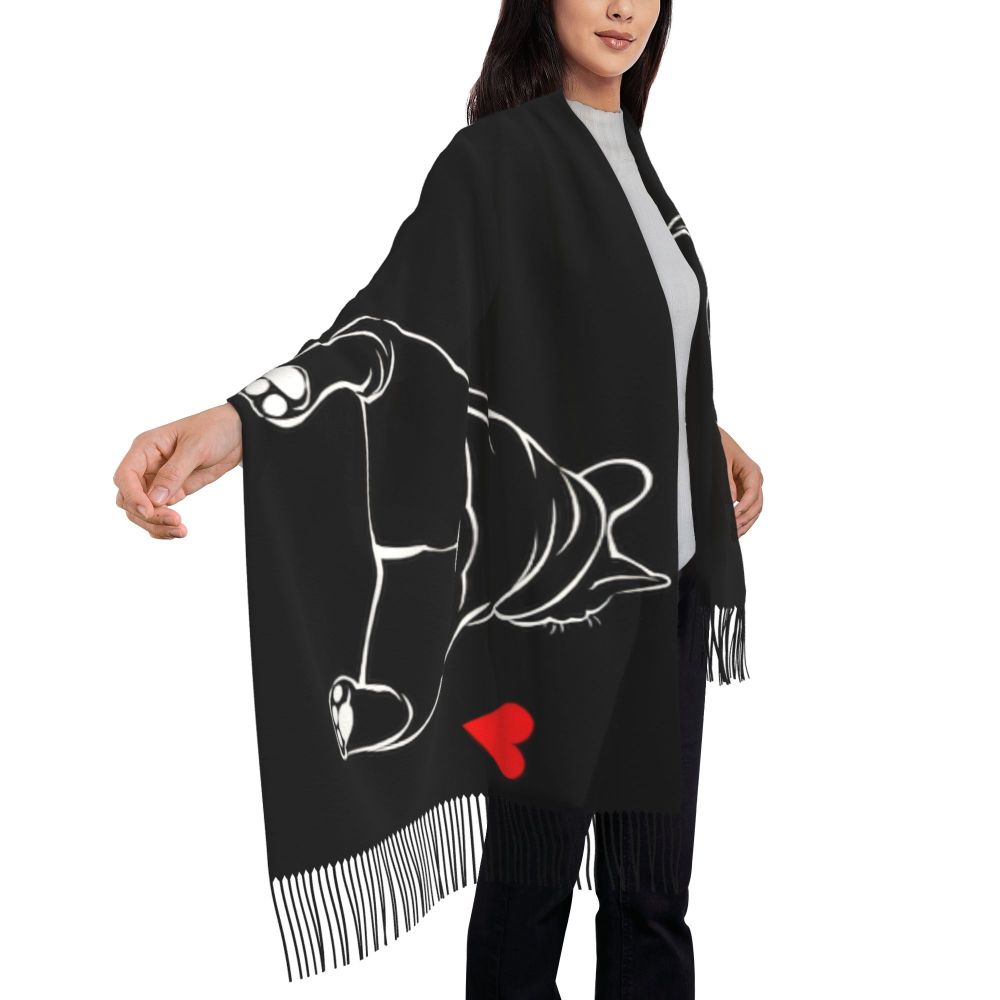 écharpe femmes hommes hiver automne chaud foulards Frenchie chien animal châle Wrap