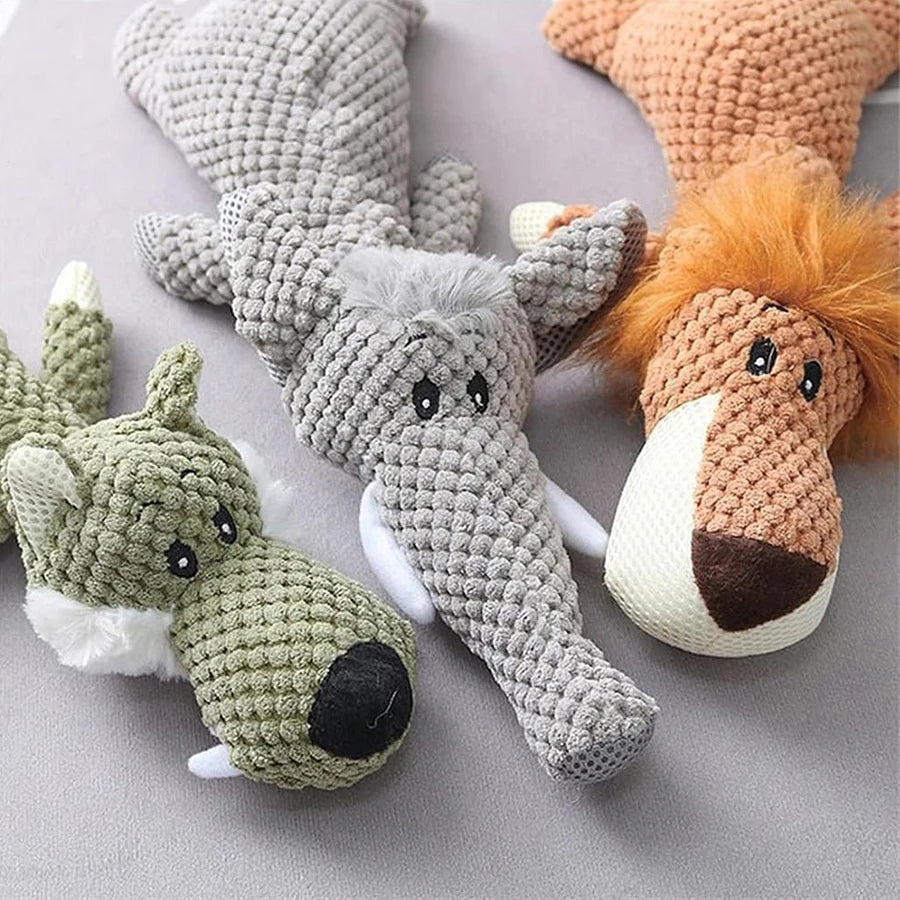 Peluche Lion Loup Éléphant Dessin Animé Jouet Pour Chien