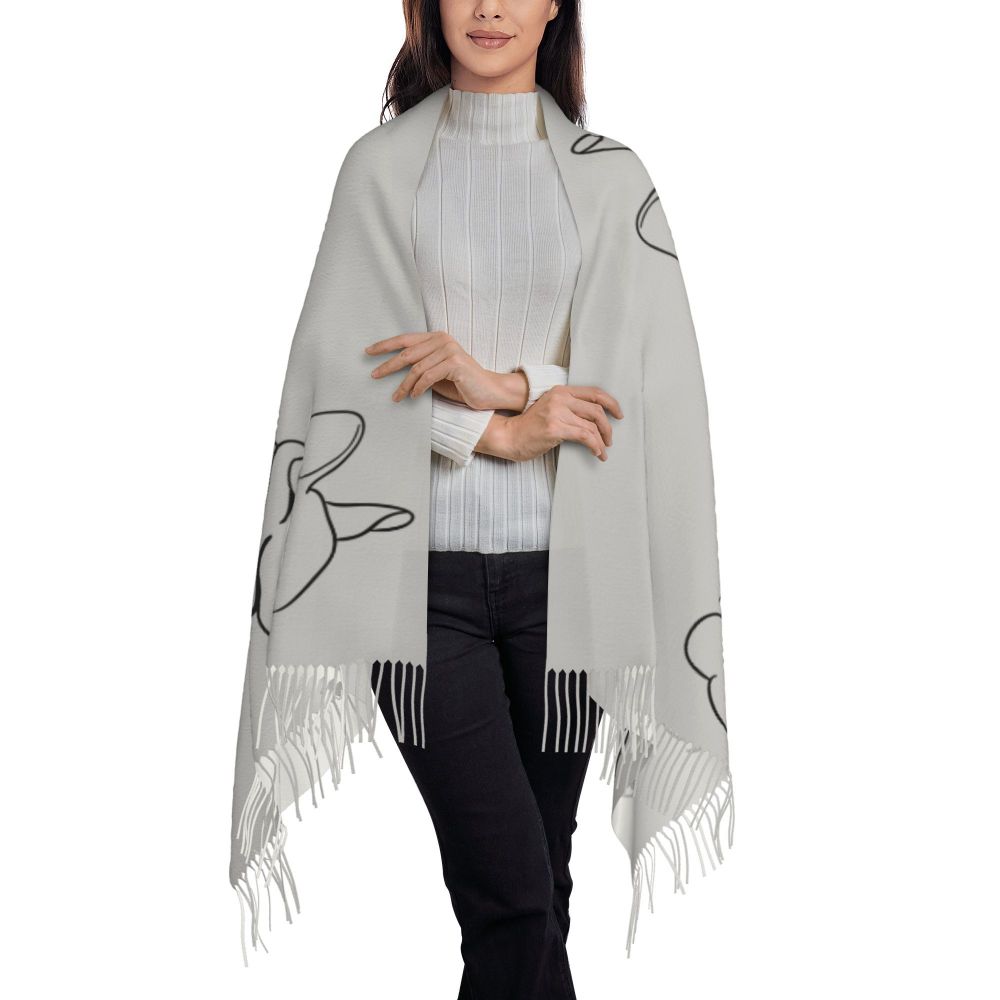 écharpe femmes hommes hiver automne chaud foulards Frenchie chien animal châle Wrap